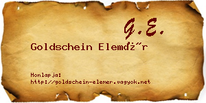 Goldschein Elemér névjegykártya